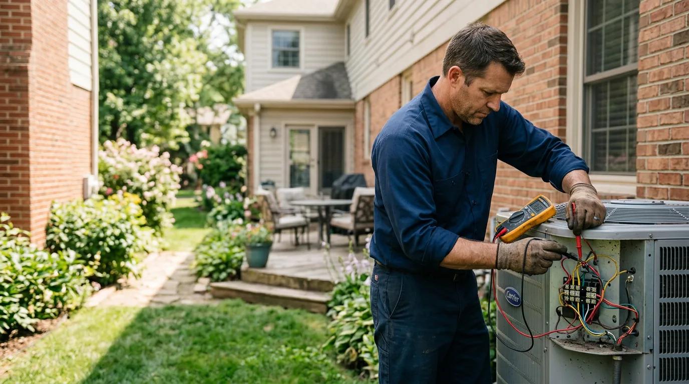 HVAC technician working near Johnston, IA